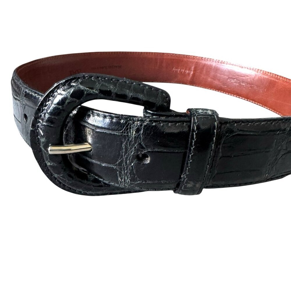 RALPH LAUREN Belt Collection Genuine Alligator Women's Size 28 black - Picture 4 of 14